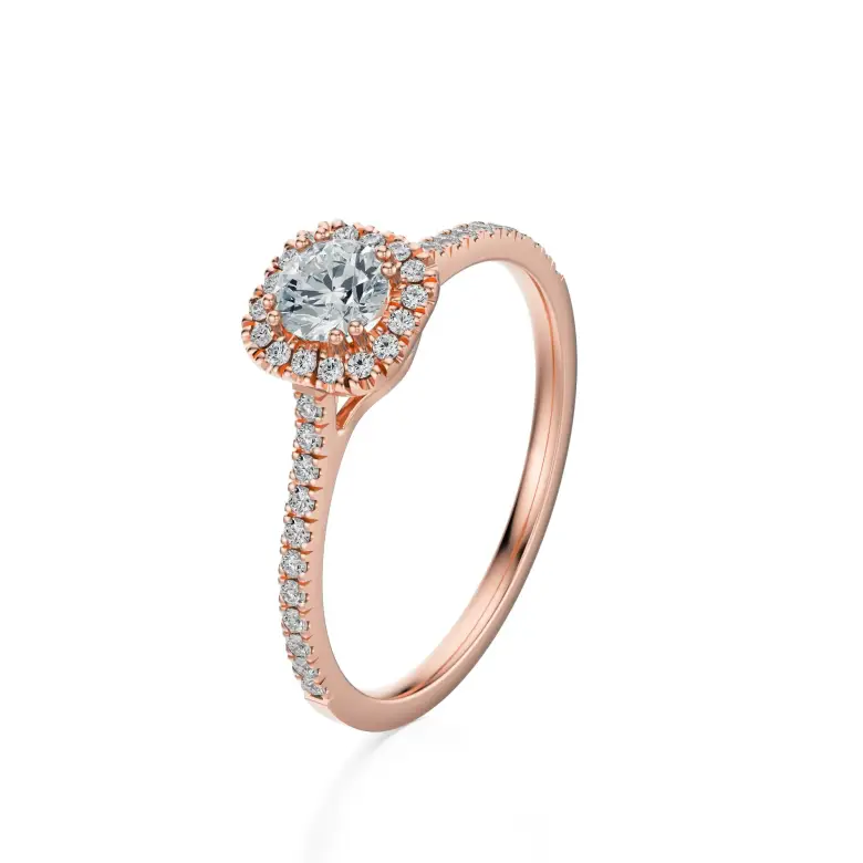 Pierścionek z różowego złota z diamentami AJPZ_087